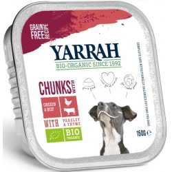 Kawałki kurczaka z wołowiną bezglutenoweBIO 150g Yarrah (dla psa)
