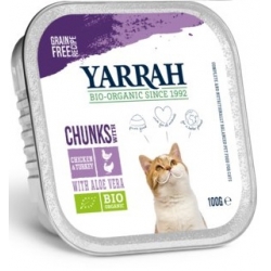 Kawałki kurczaka z indyka bezglutenowe BIO 100g Yarrah (dla kota)
