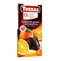 Czekolada gorzka z pomarańczami 75g (bez cukru) Torras